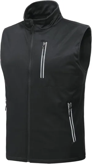 GIISAM Men's Softshell Vest,Windproof Sleeveless Golf Vests for Men Waterproof Running Cycling Vest