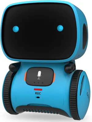 GILOBABY Kids Robot Toys, Interactive Toys Companion Smart Talking Robotic with Voice Control Touch Sensor, Dancing, Singing, Recording, Repeat, Birthday Gifts for Boys Ages 3  Years (Blue)