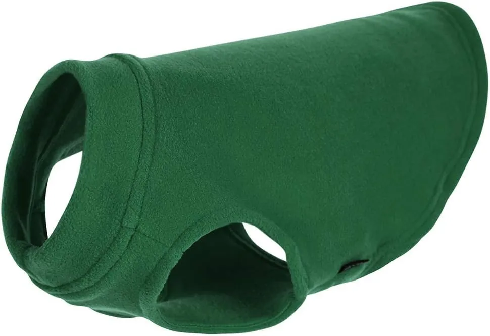 Gooby - Stretch Fleece Vest, Pullover Fleece Vest Jacket Sweater for Dogs, Forest Green, Medium Length (11")