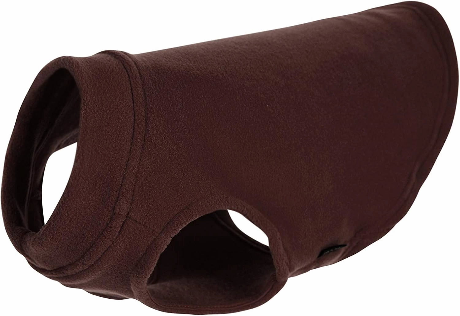 Gooby - Stretch Fleece Vest, Pullover Fleece Vest Jacket Sweater for Dogs, Brown, Medium Length (11")