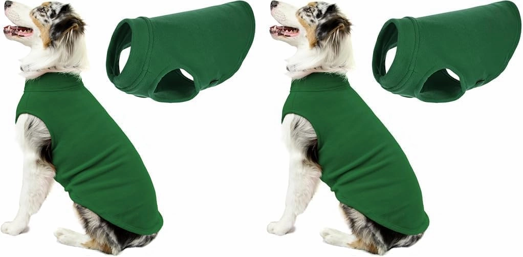 Gooby Stretch Fleece Vest Dog Sweater - Warm Pullover Fleece Dog Jacket - Winter Dog Clothes for Small, Large Dogs, Boy or Girl - Soft, Super Stretchy Fleece Vest Dog Sweater - Forest Green, 6X-Large