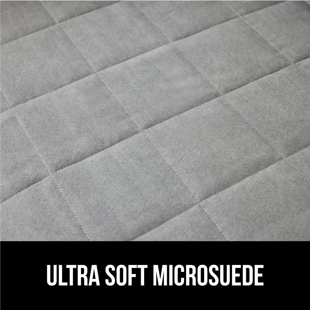 GORILLA GRIP Patented Waterproof Slip-Resistant 23" Chair Protector Cover, for Leather or Fabric Couch Cushion, Large Microsuede Furniture Covers Dogs Pets Machine Washable Slipcover, Gray