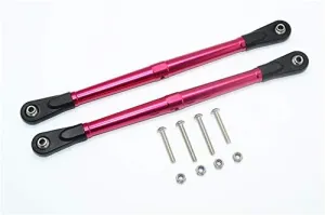 GPM for Losi 1/6 Super Baja Rey 4X4 Desert Truck Upgrade Parts Aluminum Adjustable Rear Upper Chassis Link Tie Rods - 1Pr Set Red