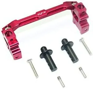 GPM For Traxxas TRX-4 Defender/Tactical Unit/Ford Upgrade Parts Aluminum Front Adjustable Body Mount & Post - 7Pc Set Red