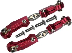 GPM Limitless/Infraction/Typhon Upgrade Parts Aluminum   Stainless Steel Adjustable Front Steering Tie Rod - 2Pc Set Red