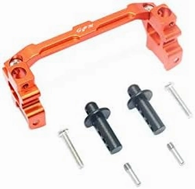 GPM For Traxxas TRX-4 Defender/Tactical Unit/Ford Upgrade Parts Aluminum Front Adjustable Body Mount & Post - 7Pc Set Orange