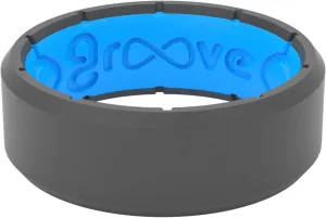 Groove Life Edge Silicone Ring - Breathable Rubber Wedding Rings for Men, Lifetime Coverage, Unique Design, Comfort Fit Ring