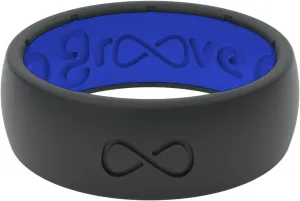 Groove Life Solid Silicone Ring - Breathable Rubber Wedding Rings for Men, Lifetime Coverage, Unique Design, Comfort Fit Ring