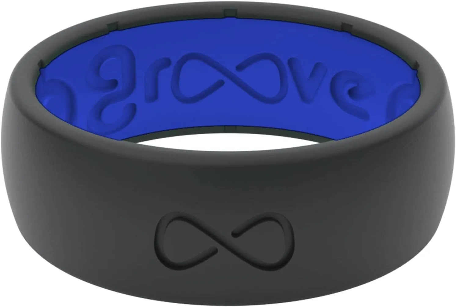Groove Life Solid Silicone Ring - Breathable Rubber Wedding Rings for Men, Lifetime Coverage, Unique Design, Comfort Fit Ring