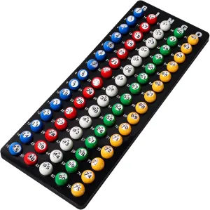 GSE Games & Sports Expert Professional Bingo Master Board & 7/8" Multi-Color Balls, Black Bingo Calling Board for Parties, Large Groups, Family Game Night