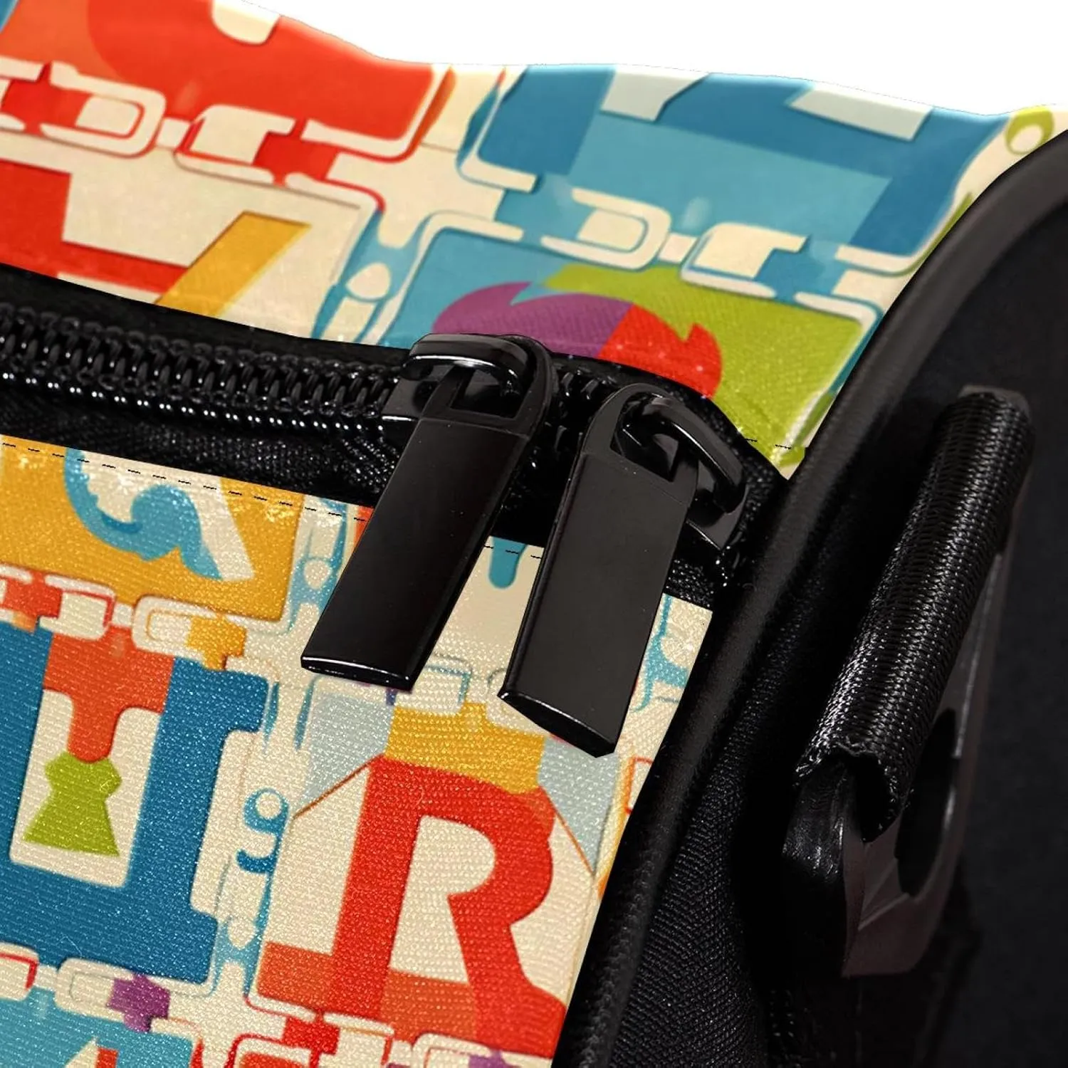 Gym Bag for Women,Small Gym Bag for Men,Alphabet Number Puzzle Pattern,Overnight Bag