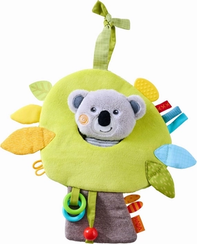 HABA Koala Hanging Toy for Babies, Stroller and Car Seat Toy - Interactive Plush Activity Center with Rattle, Crinkle, Taggies for Babies and Teether for Infants 0-12 Months