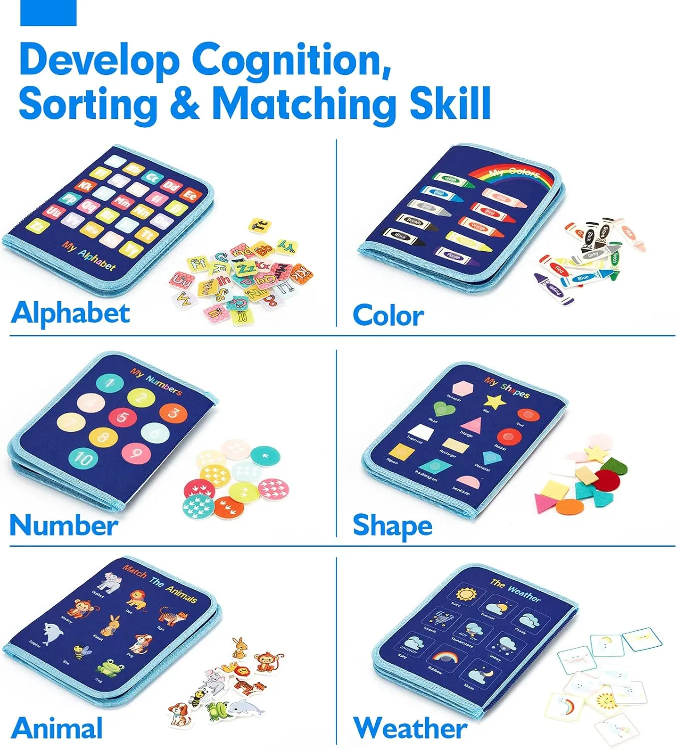 hahaland Busy Board for 1 Year Old - Montessori Toys for 2 Year Old Boy Birthday Gift - Preschool Learning Activities Toddlers Boy Toys 2-3 with Life Skills,Alphabet,Number,Shape,Color,Animal,Weather