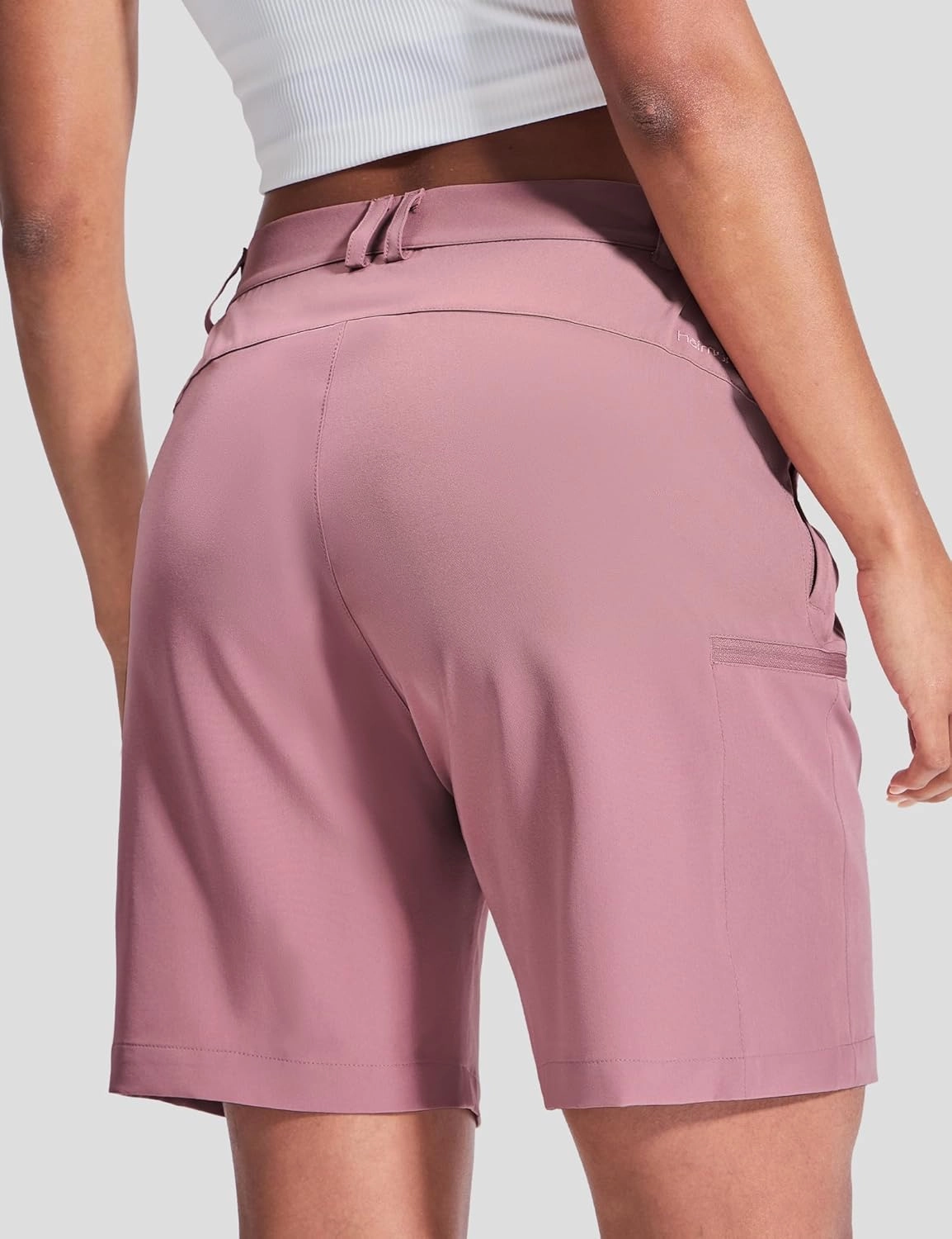 Haimont Women's 7" Hiking Cargo Shorts Quick Dry Lightweight Stretch UV Protection with Zipper Pockets Travel Camping