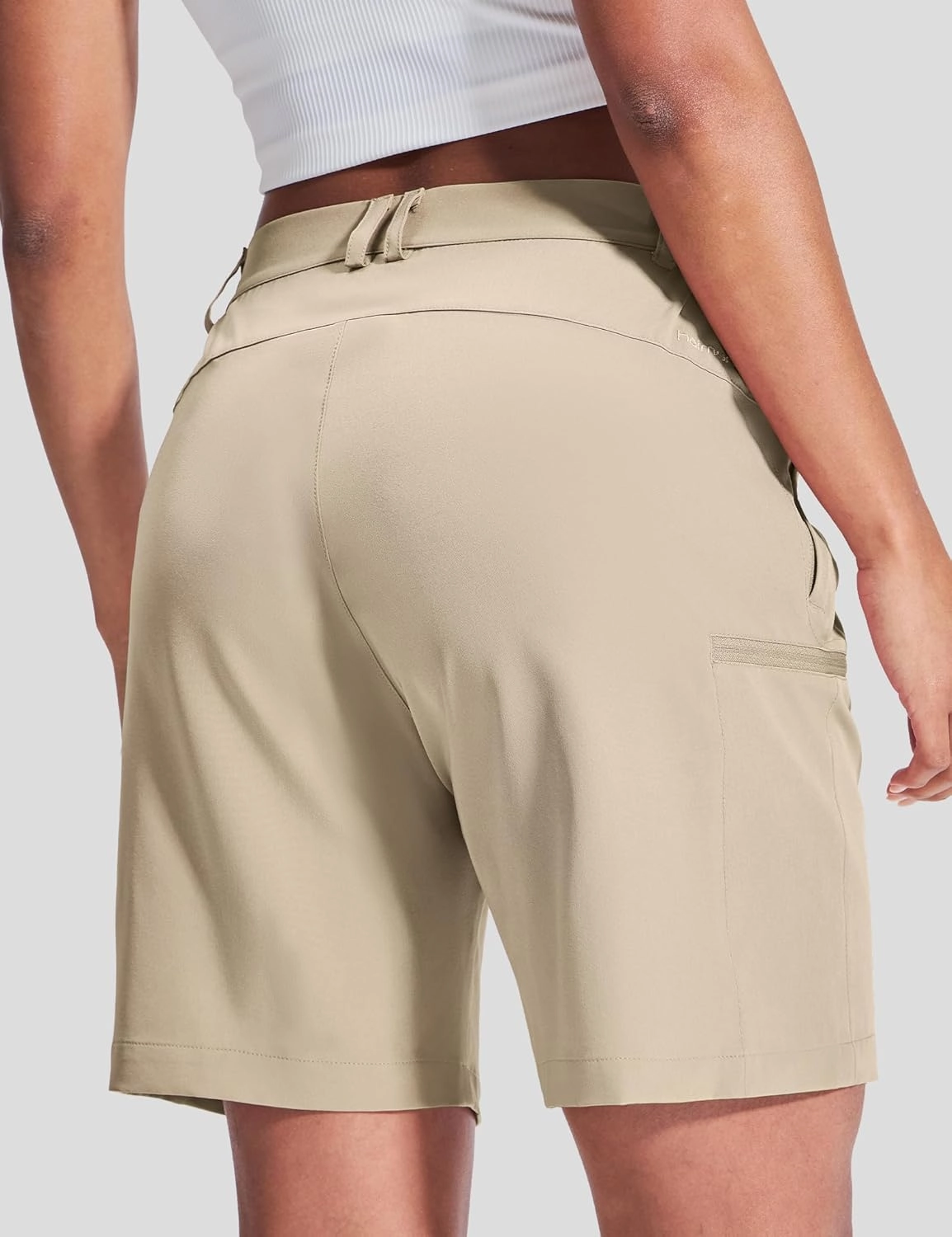 Haimont Women's 7" Hiking Cargo Shorts Quick Dry Lightweight Stretch UV Protection with Zipper Pockets Travel Camping