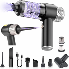 Handheld Car Vacuum Cleaner, Lightweight Vacuum Cleaner with Multi Nozzle, 16000Pa Powerful Suction with LED Light, Dual Filter, Portable Cordless Mini Handheld Car Vacuum for Home, Pets, Offices
