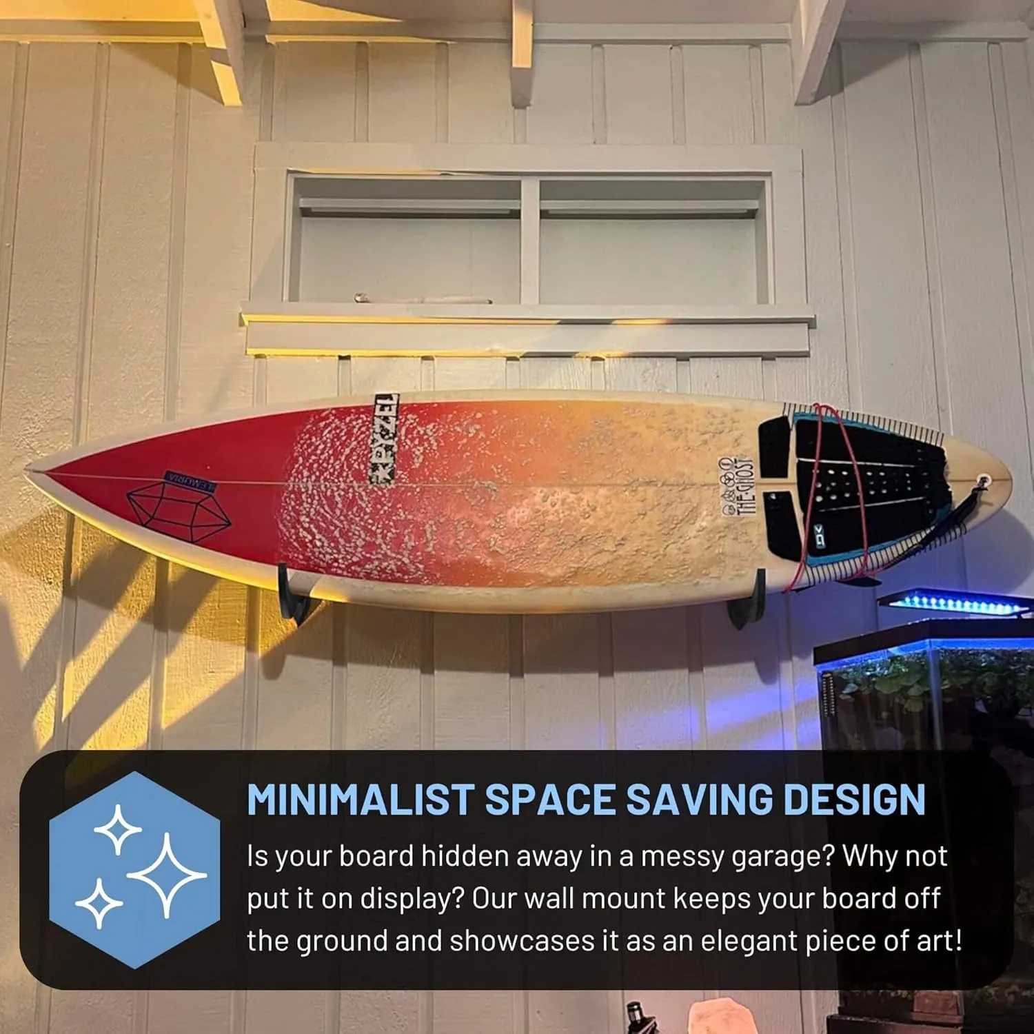 Hang 11 Surfboard Wall Mount - Surf Board Wall Hangers, Surfboard Mount, Beautiful Sustainable Wooden Rack, Perfect to Display Your Board, Surf Racks, Horizontal Hanger, Surfing Accessories