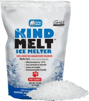 HARRIS Kind Melt Pet Friendly Ice and Snow Melter, Fast Acting 100% Pure Magnesium Chloride Formula, 10lb