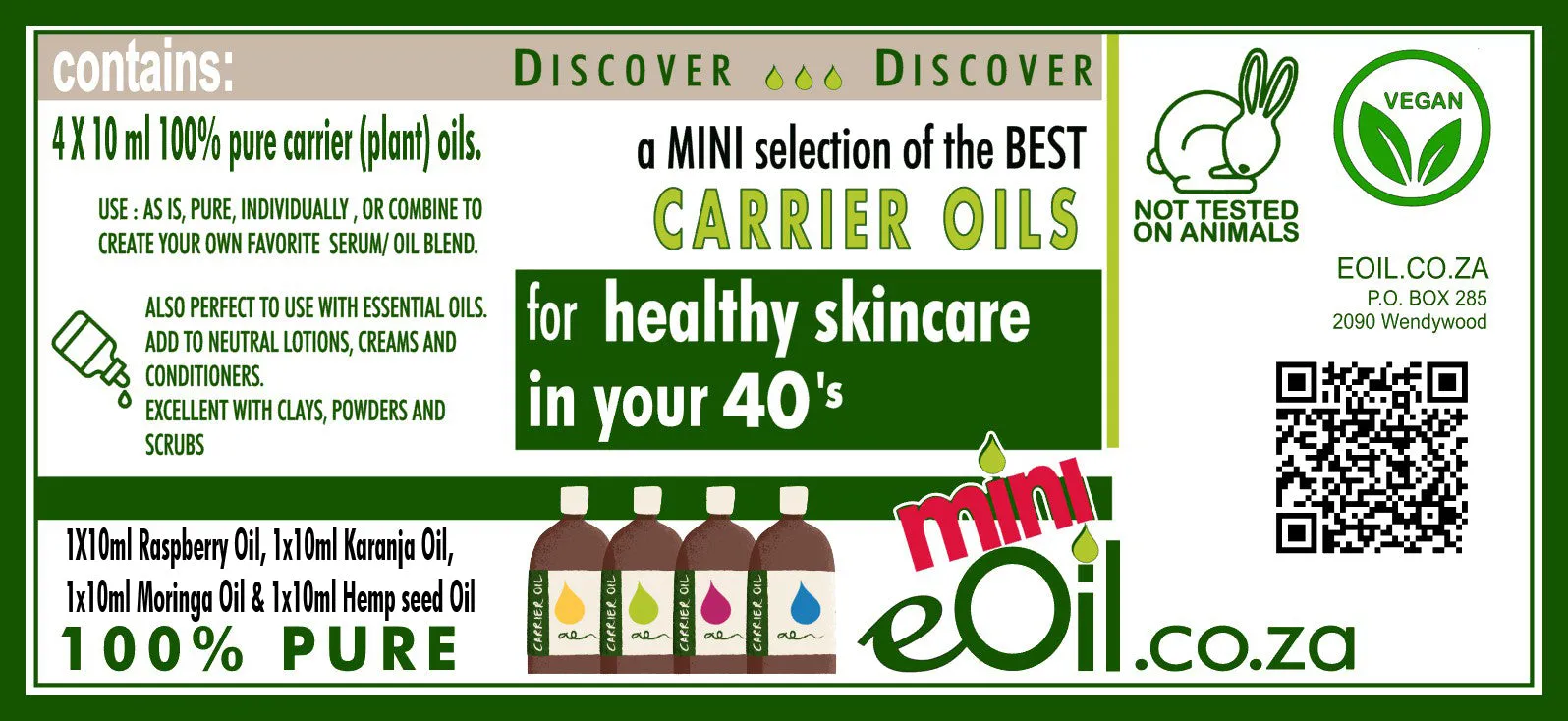 Healthy Skin 40 Plus | eOil.co.za | Carrier Oils | Mini collection