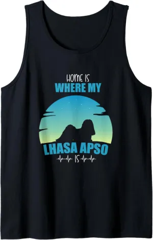 Home Is Where My Lhasa Apso Companion Waits Forever Tank Top