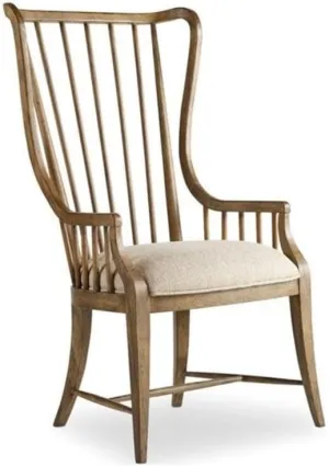 Hooker Furniture Sanctuary Tall Spindle Dining Arm Chair in Medium Wood (Set of 2)