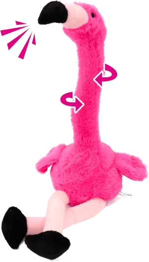 Hopearl Talking Flamingo Repeats What You Say Twisting Electric Interactive Animated Toy Speaking Plush Buddy Gifts for Toddlers Birthday Festival Holiday, Pink,13''