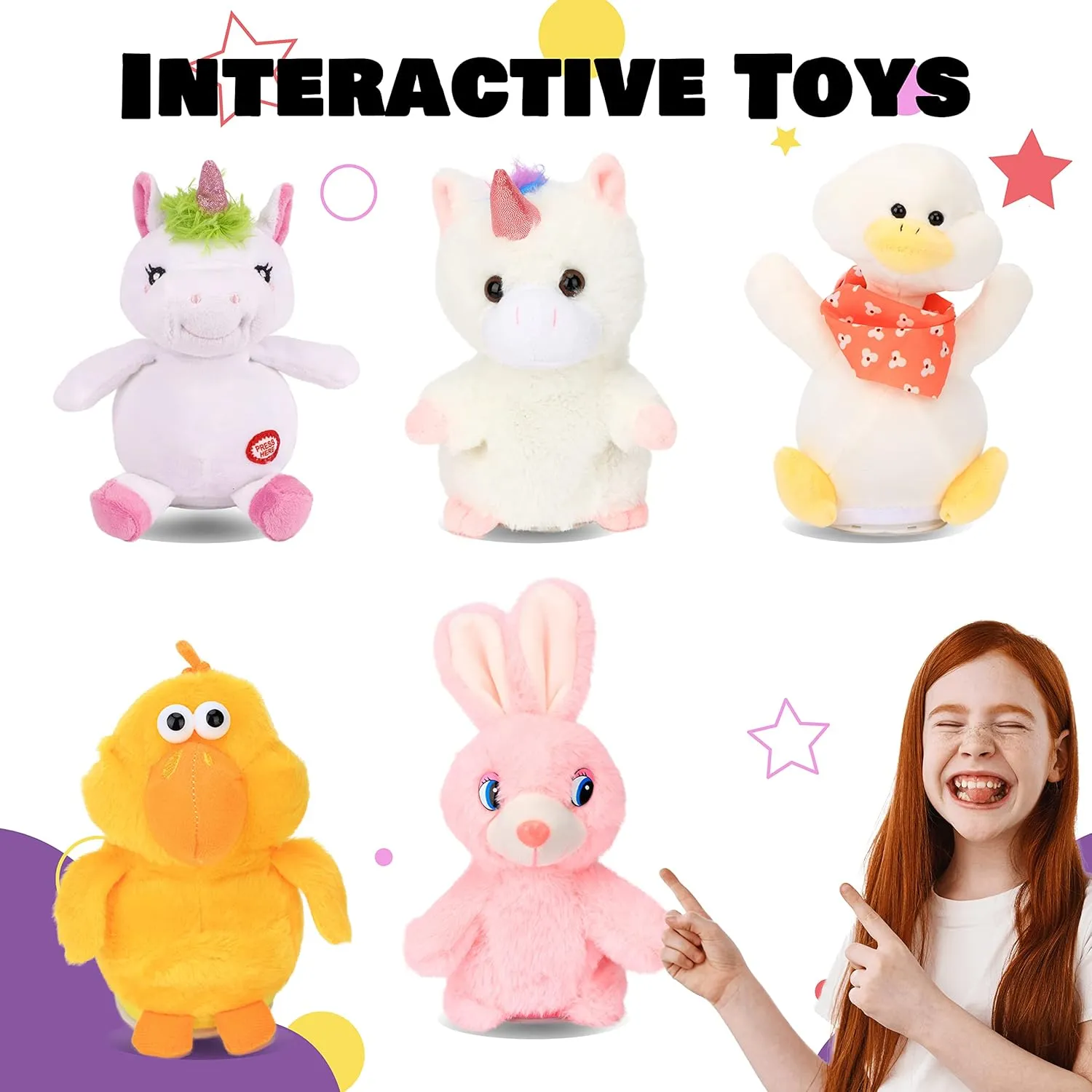 Hopearl Talking Monkey Repeats What You Say Nodding Electric Interactive Animated Toy Speaking Plush Buddy Birthday Festival for Toddlers, 6.5''
