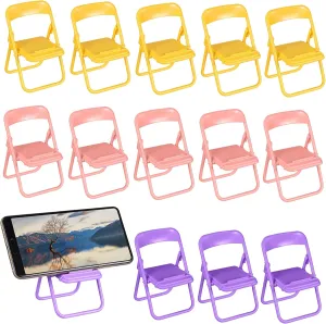 Housoutil 30Pcs Mini Foldable Chair Phone Holder Cute Table Stfor Dolls Multi Functional Space Saving Design for Party Favors and Desk Decor
