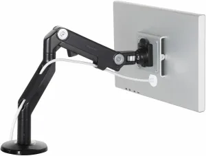 Humanscale M8 Adjustable Articulating Monitor Arm - Two Piece Clamp On Mount with Base - Black with Black Trim