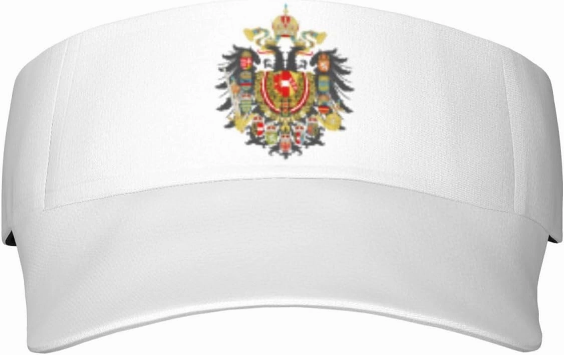 Hungary Coat of Arms Austria Adult Sun Visor Cap - UV Protection, Breathable, Adjustable, Sports & Outdoor Hat Black