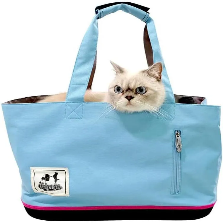 Ibiyaya - Canvas Pet Carrier Tote for Pets up to 7kg - Sky Blue