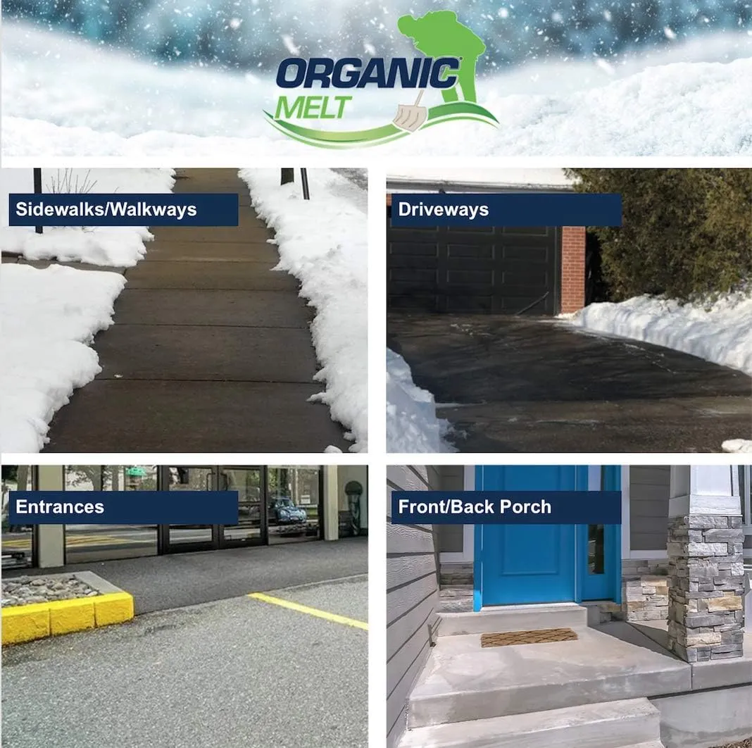 Ice Melt Safe for Concrete, Sidewalks, and Driveways – Pet-Friendly Snow Salt and Ice Melter – Organic Melt Granular De-Icing Product – Eco-Friendly, 10kg Bag (22 lbs)