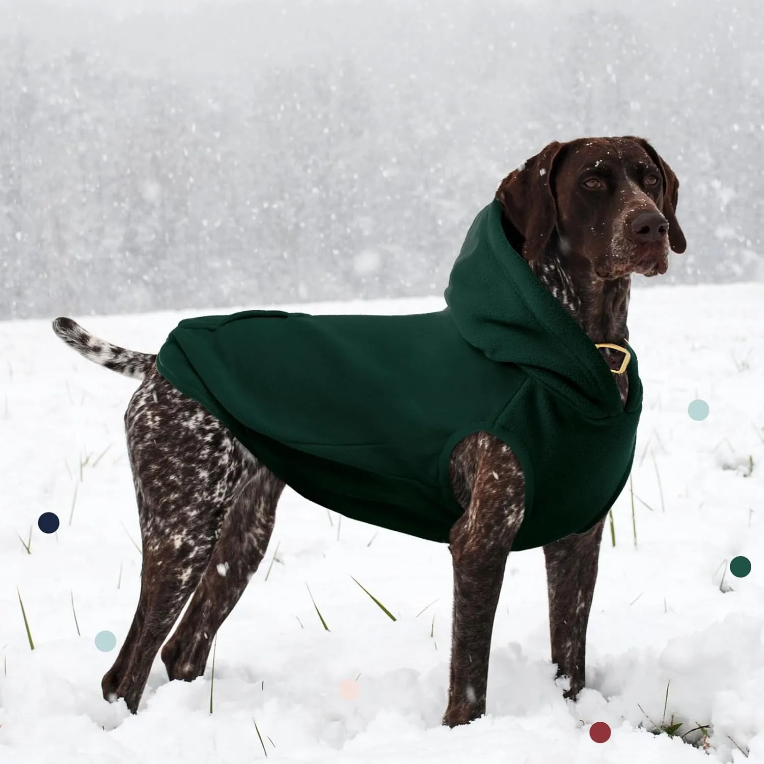 IECOii Dog Hoodie,Polar Fleece Dog Sweatshirt Christmas Dog Sweater with Hood,Warm Dog Sweater for Medium Dog Boy Girl,Sleeveless Dog Hoodie Medium Size Dog Winter Clothes for Pug,Jack Russell,Green,M