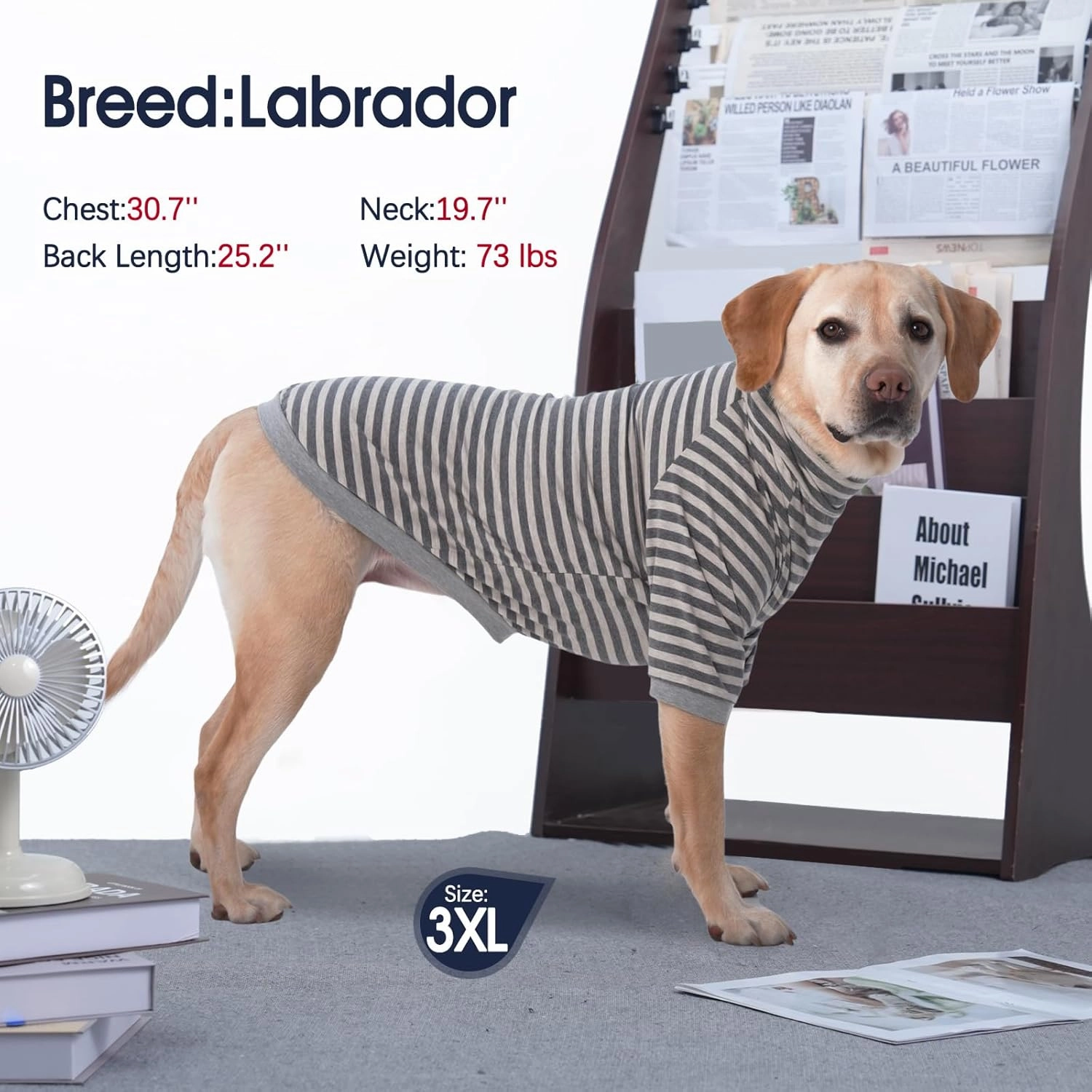 IECOii 2 Packs|4XLarge|High Neck Breathable Dog Pullover Shirt with Sleeve|Quick Dry Daily Wear|Soft Pjs Homewear,Pet Top Underwear|Full Belly Coverage Sweatshirt Great Dane,Grey Stripe Grey