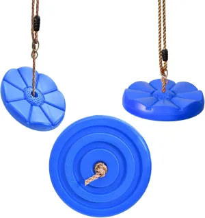 IFOYO Tree Rope Swing Disc, Rope Swings Round Kids Swing Seat Strong Disc Swings for Outdoor Backyard Playground Holds 220lbs/100kg for 3-10 Years Kids Children, Blue