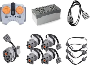 IIK Power Function Motor Compatible with Technic Building Block Set, 11 Pieces Science and Technology Remote Control Motor Kit Programming Education STEM Toys Compatible with Technic Building Kit
