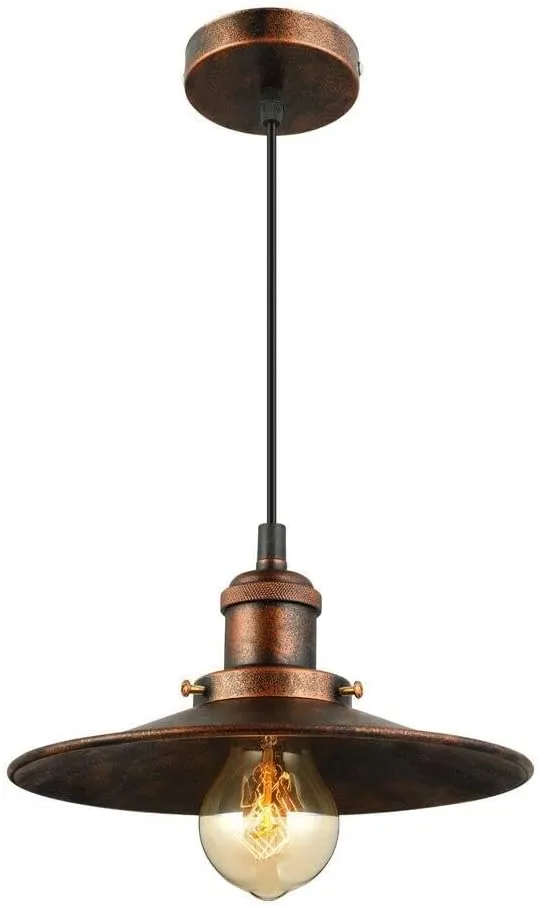 Industrial Adjustable Simple Mini Pendant Light Vintage Antique Black Chandelier Pendant Lamp Edision Stuly Ceiling Light(B - Copper)