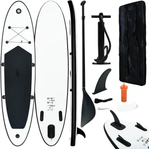 Inflatable Stand Up Paddle Board Set for Adventure and Relaxation, Durable and Stable Design for One Adult, Black and White