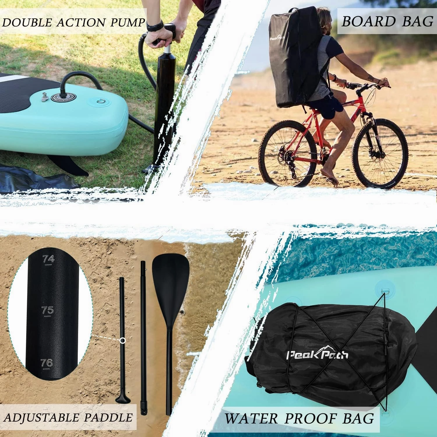 Inflatable Stand Up Paddle Board (6’’ Thick) with Premium SUP Accessories&Bag,Bottom Fin for Paddling,Surf Control,Non-Slip Deck,Leash,Paddle and Two-Way Hand Pump|Youth&Adult Standing Boat