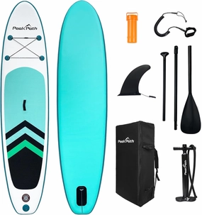 Inflatable Stand Up Paddle Board (6’’ Thick) with Premium SUP Accessories&Bag,Bottom Fin for Paddling,Surf Control,Non-Slip Deck,Leash,Paddle and Two-Way Hand Pump|Youth&Adult Standing Boat