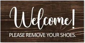 Inspirational Wooden Sign Welcome Remove Your Shoes Rustic Wood Pallet Sign Vintage Wood Board Retro Wood Board with Hook Antique Home Sign for Yard Beach House