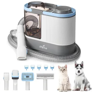 iPettie Max15 Pet Grooming Vacuum with Upgraded Smooth Clipper- Dual Airway Anti-Clogging Design Ensures True 2L/0.5Gal Full Capacity, Easy Home Shedding & Shaving for Dogs and Cats