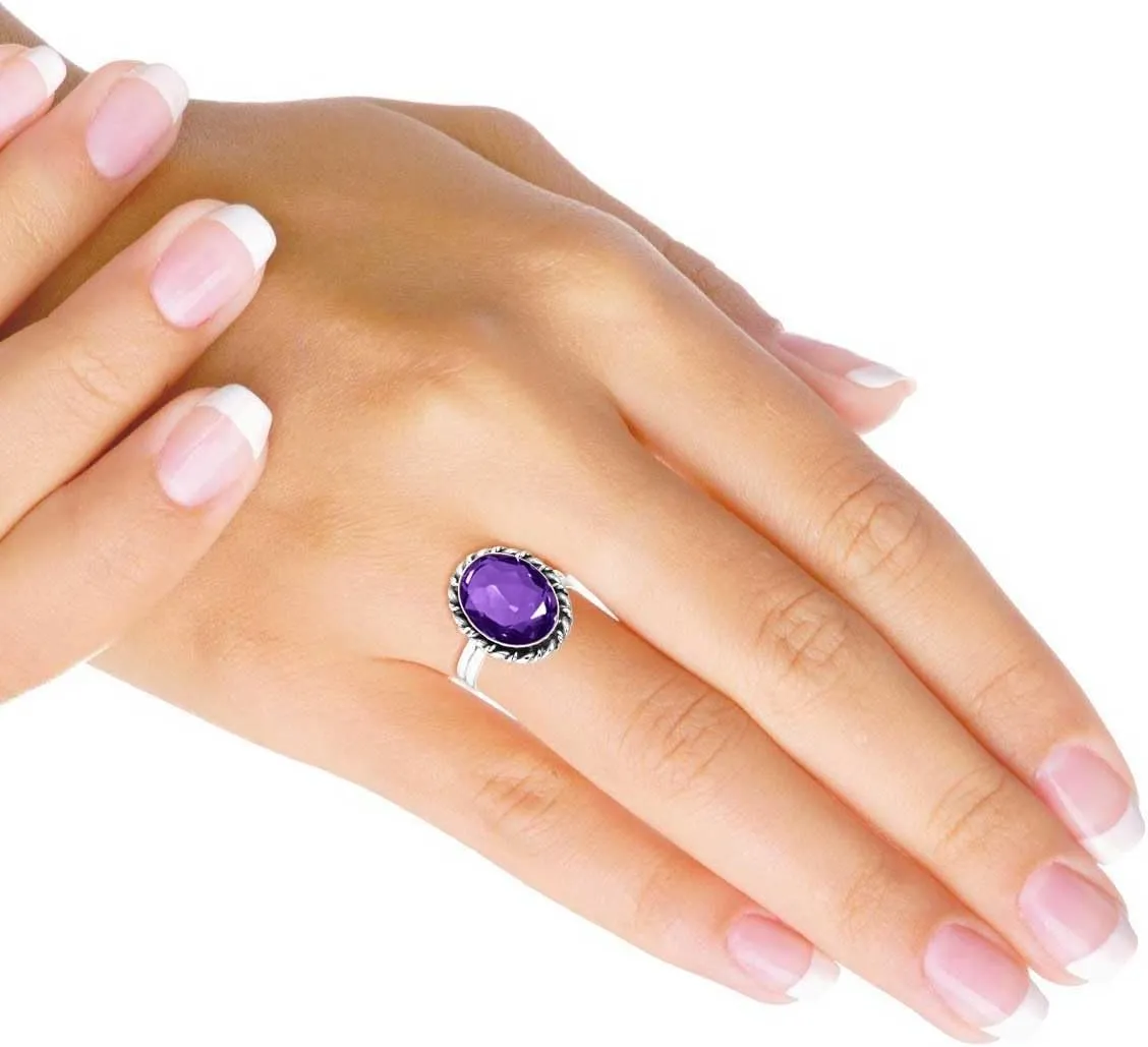 JEWELOPORIUM 925 Silver Ring For Women Rose Quartz Moonstone Turquoise Prehnite Malachite Gemstone Jewelry Costume Silver Ring Gift On Christmas Thanksgiving Birth
