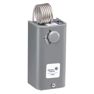 JOHNSON CONTROLS A19BBC-2 1 3/8" X 2 1/4" COILED BULB AND CAPILLARY, 24 TO 277VAC, -30 TO 100 DEGREE F SETPOINT RANGE, 3-12 DEGREE F ADJUSTABLE DIFFERENTIAL, AUTOMATIC RESET, COILED BULB SPACE TEMPERA