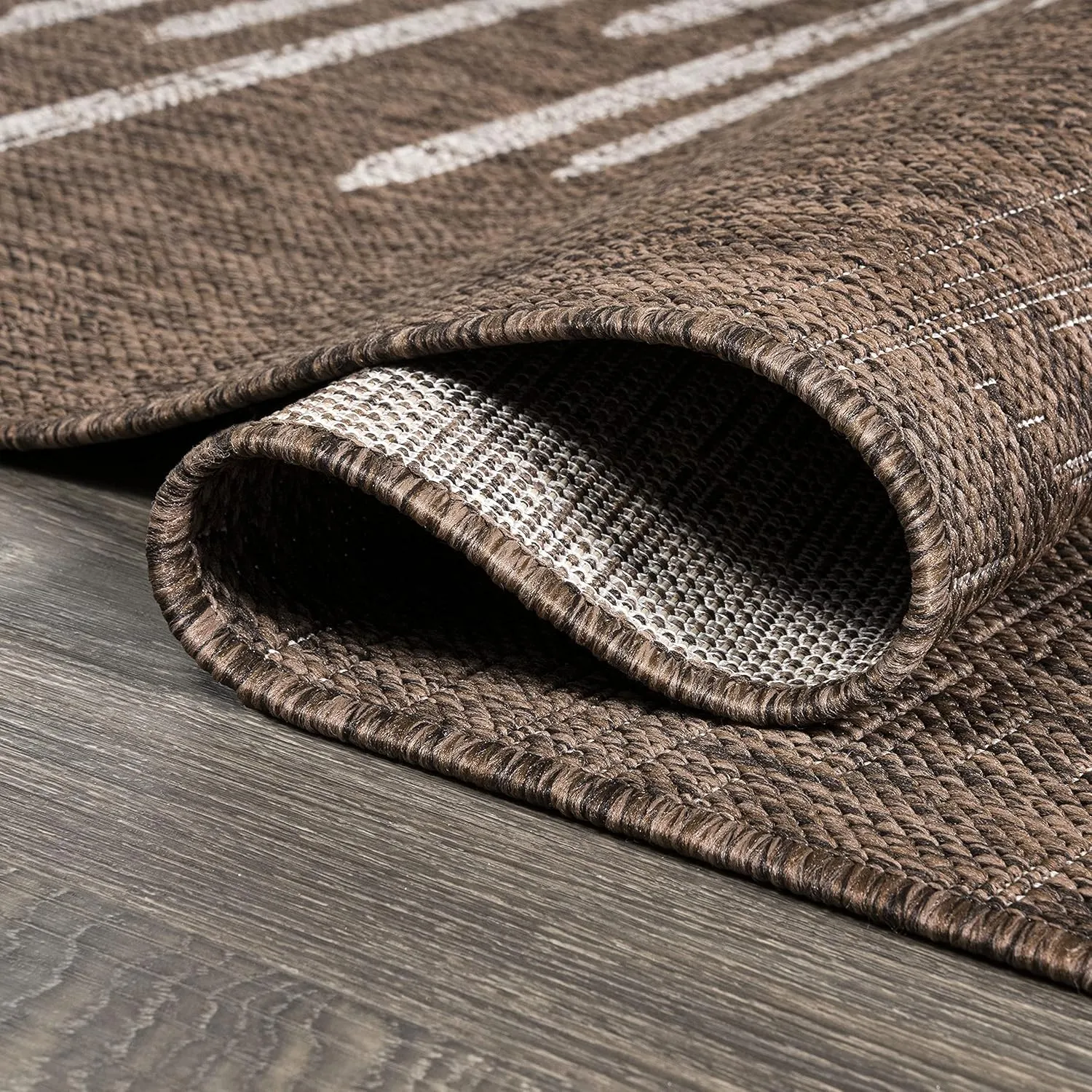 JONATHAN Y SMB124B-28 Zolak Berber Stripe Geometric Indoor Outdoor Runner Rug Bohemian Contemporary Easy Cleaning Bedroom Kitchen Backyard Patio Non Shedding, 2 X 8, Brown/Beige