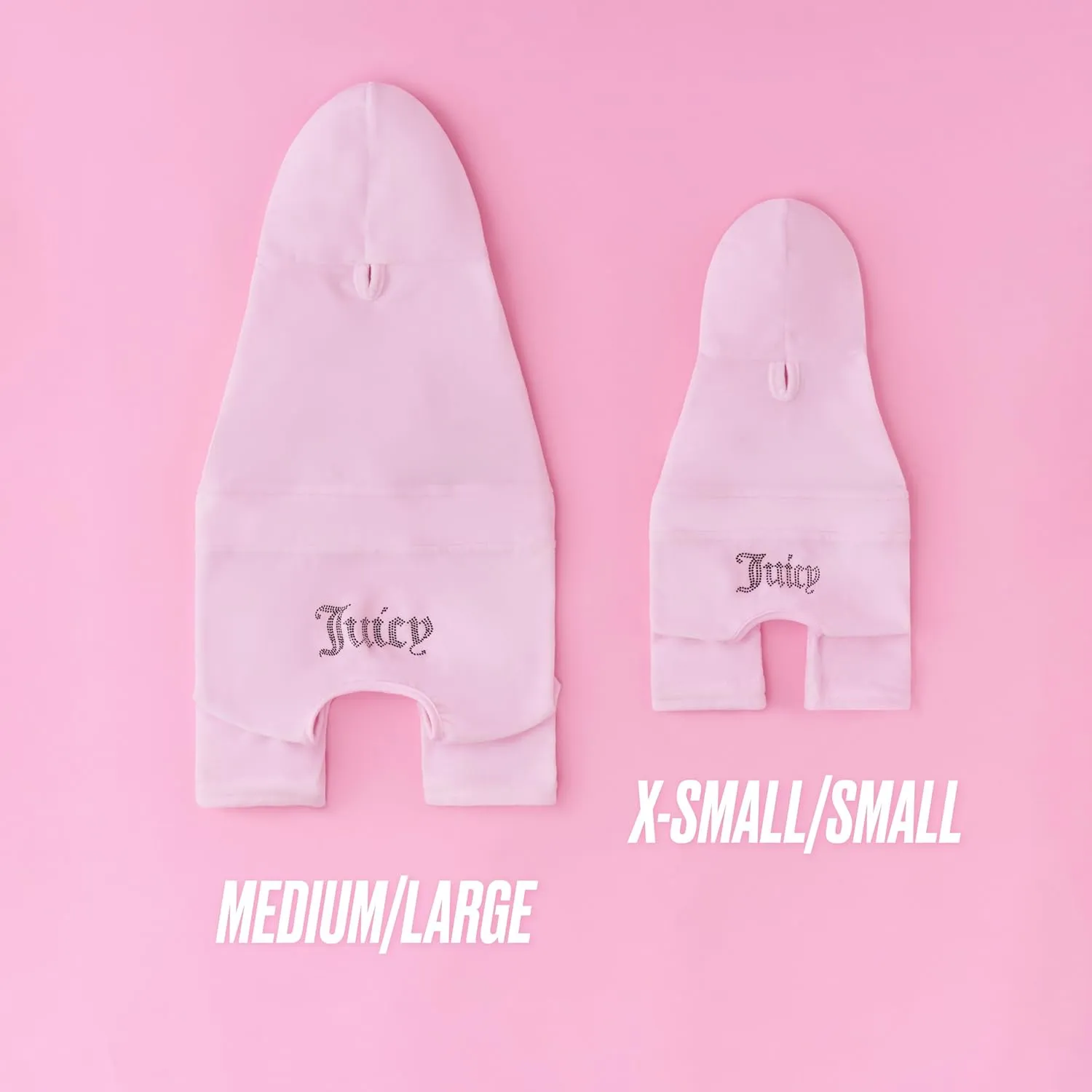 Juicy Couture Hooded Pet Juicy Bling Velour Tracksuit Chest 16 inches for Small Dogs and Cats - Pink - XS/S