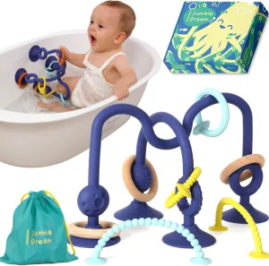 Jumble Jangle Bath Toy: Bath Toys for Babies 6–12 Months Suction Cup Teether Bathtub Kids and Toddler Toys