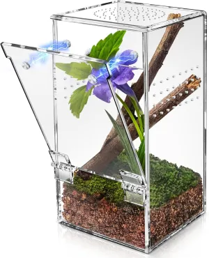 Jumping Spider-Enclosure 3x3x6 Inch Mini Tarantula-Enclosure, Small Jumping Spider Accessories Terrarium, Acrylic Full Transparency Child Play Tortoise Enclosure, Bug Terrarium (Mini Magnetic)