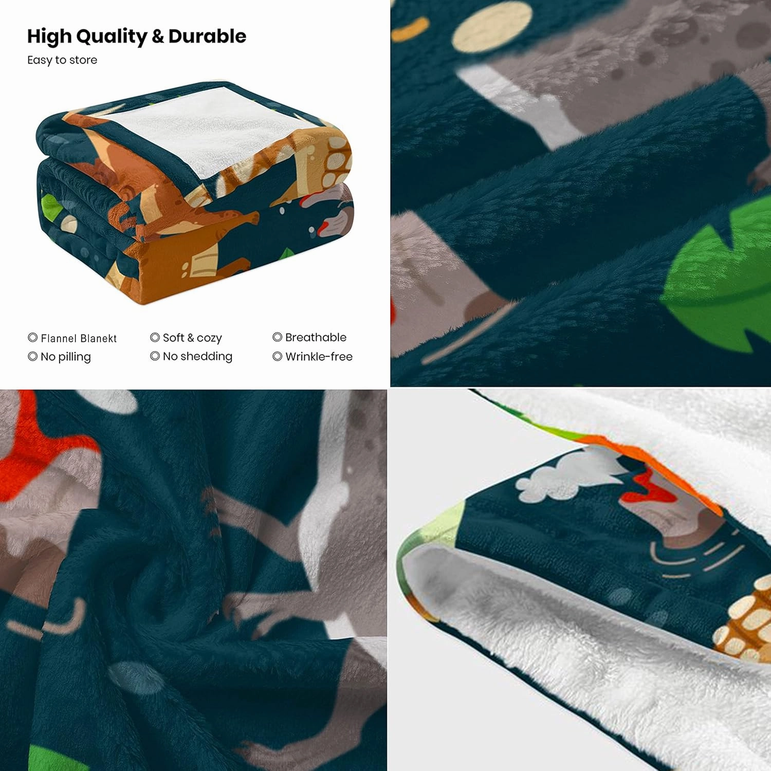 Jungle Dinosaur Throw Blanket Lightweight Flannel Throw Classic Dinosaur Soft Comfy Plush Blanket for Home Decor Perfect for Sofa Office Traveling Camping Home (Jungle Dinosaur,50x60in)