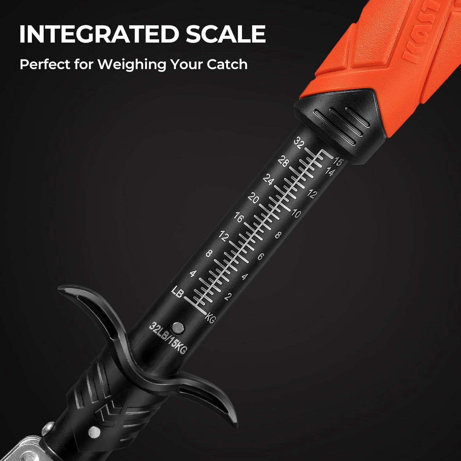 KastKing Paradox 11" Stainless Steel Lip Grip with Integrated Scale, Corrosion-Resistant, Non-Slip Handle, Swivel Jaws, 32lbs Scale Design, Durable Fishing Tool for Safe, Easy Catch & Release